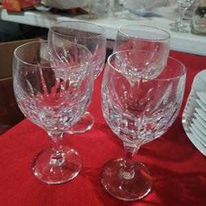 Set Of 4 Atlantis Azore Clear Fine Water Goblets / Glasses